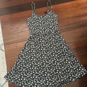 Garage Black and White Flower Skater Dress